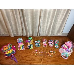 Mattel Polly Pocket Compact Set Lot of 8 - 8 Dolls, Target, Flamingo, Unicorn